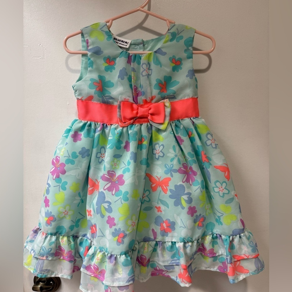 Little Me Green Ruffled Tiered Sundress
